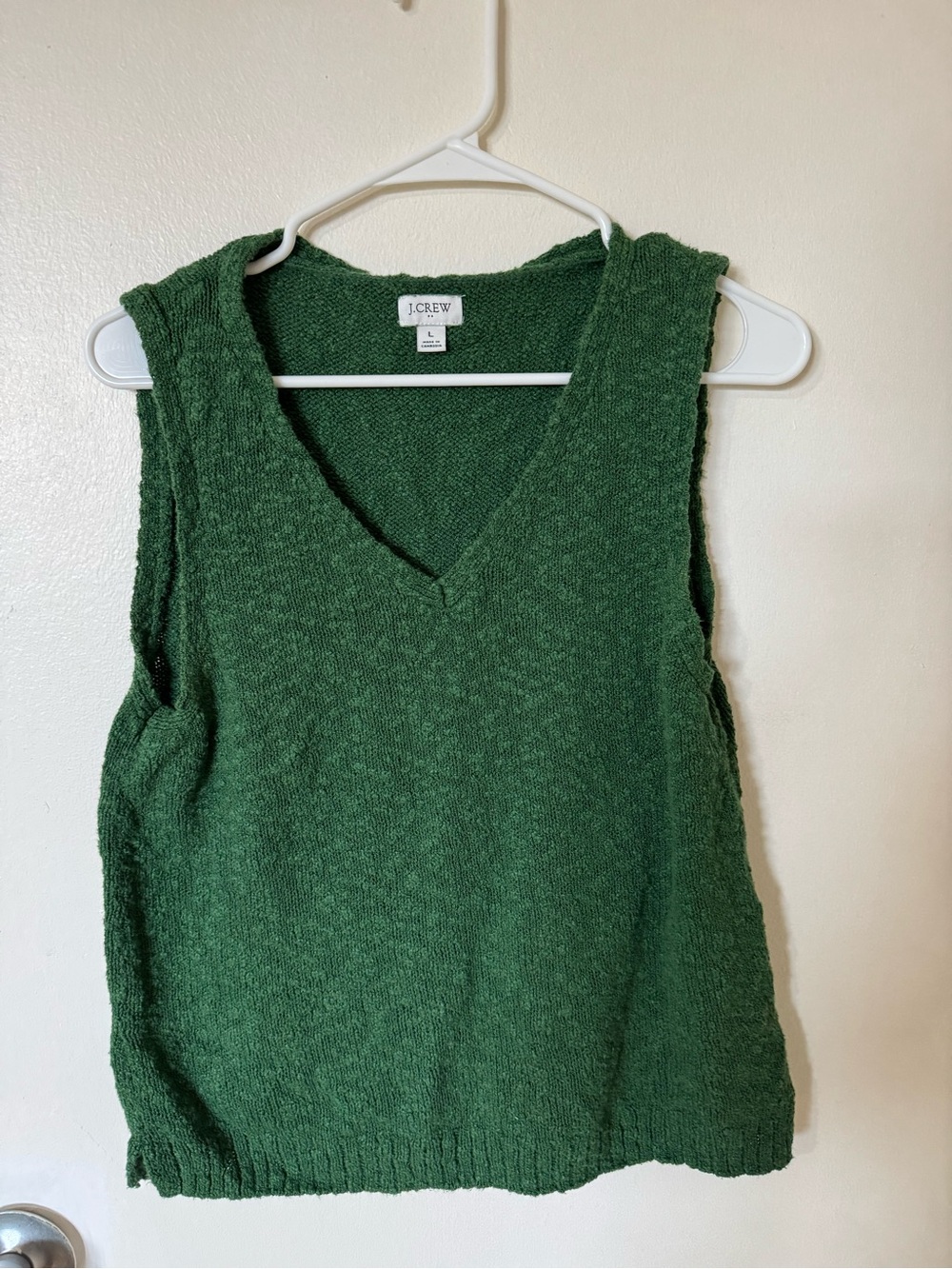 J. Crew Forest Green V-Neck Knit Tank